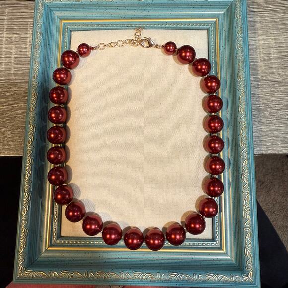 Charter Club Red Pearl Tower Necklace NWOT - Picture 2 of 6